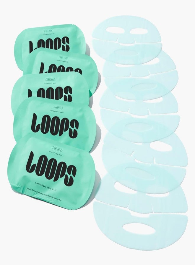 Loops قناع الوجه الهيدروجيل لوبس كلين سلات - مزيل للسموم - يزيل السموم وينظف ويلطف البشرة - ينقي بعمق ويرطب بعمق - يقلل من مظهر المسام - 5 قطع - Image 2